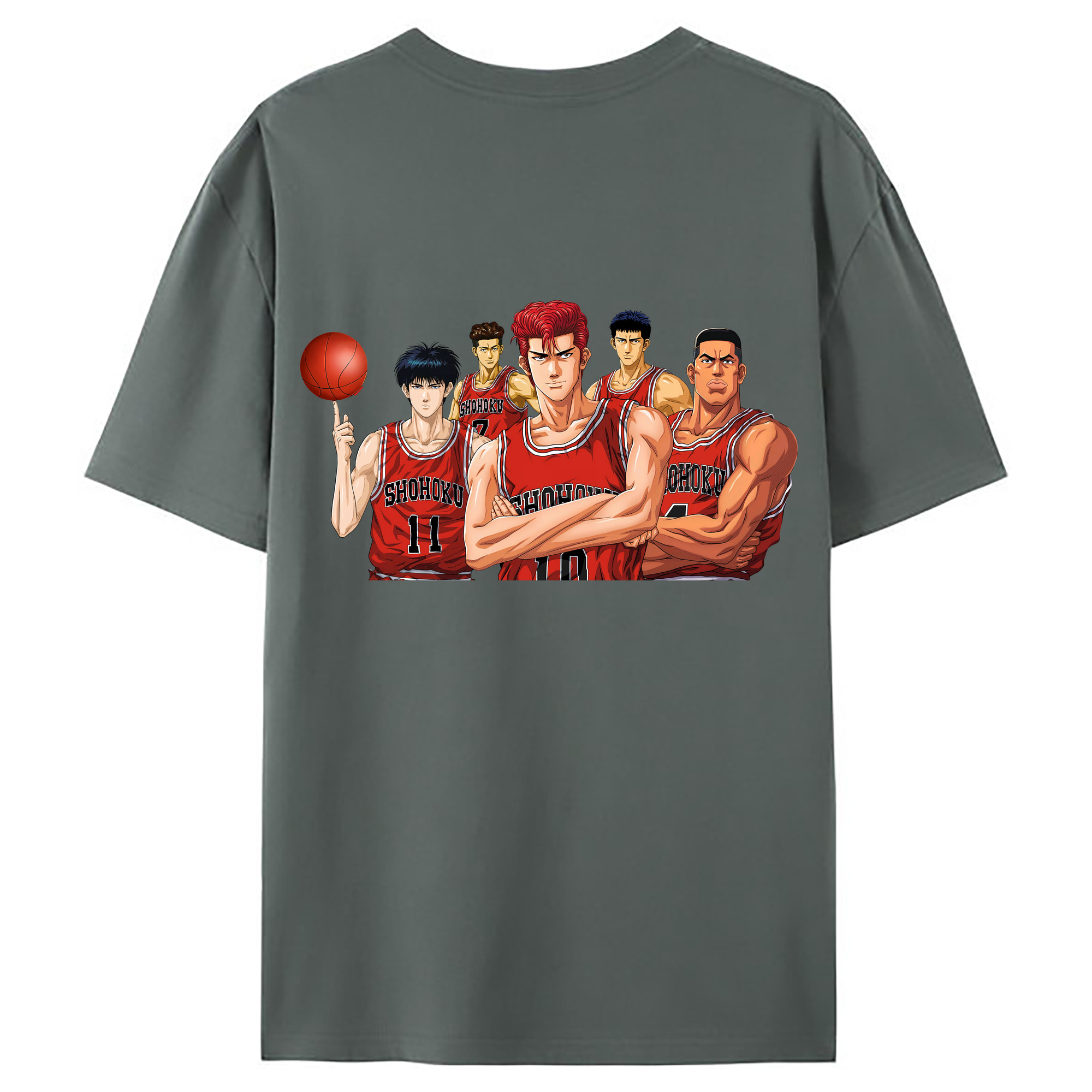 （画像用） SLAM DUNK／スラムダンク 綿100％ メンズ半袖Tシャツ（バックプリント） 通気性